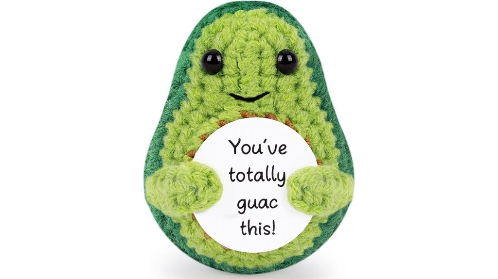 crochet avocado with affirmations