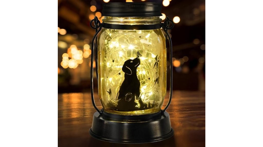 dog themed garden solar lanterns