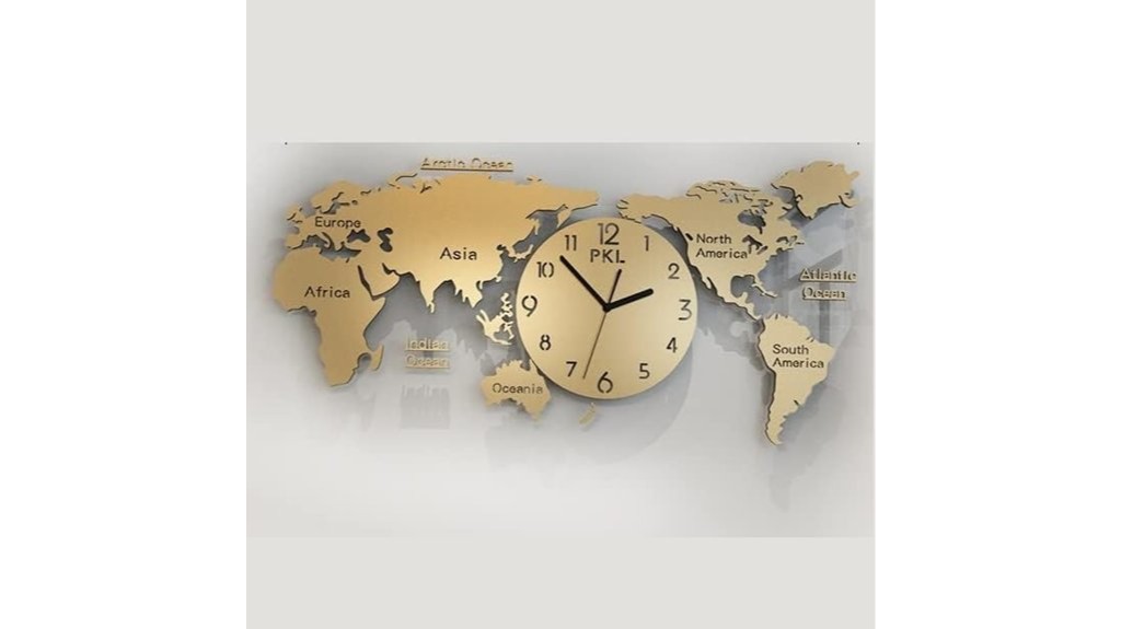 luxury world map clock