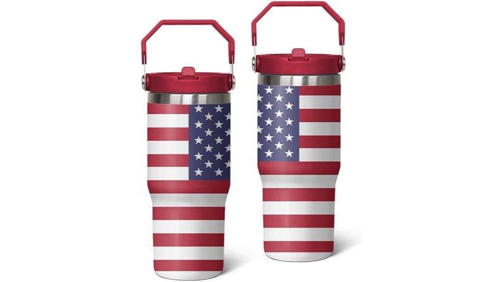 patriotic tumbler with straw