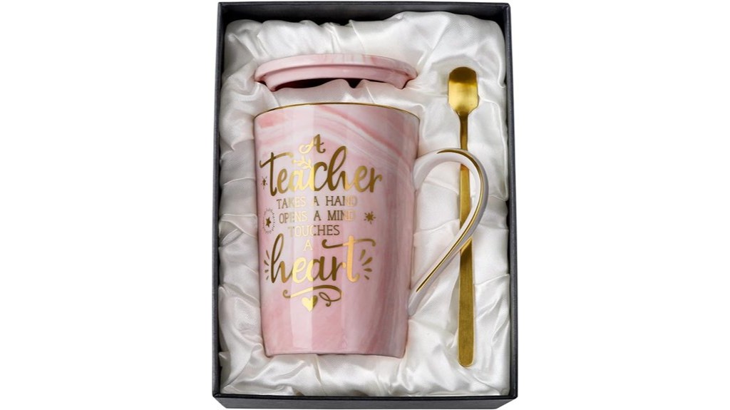 pink marble teacher mug