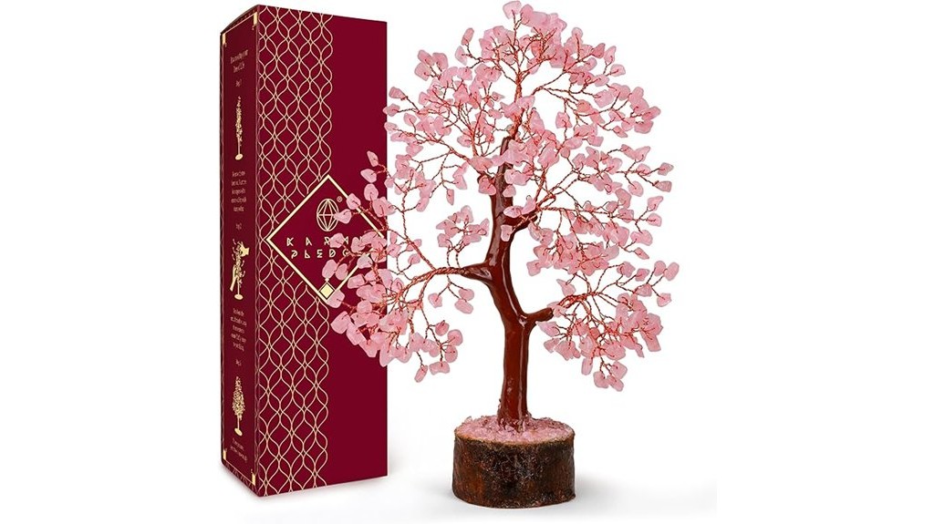 rose quartz tree decor