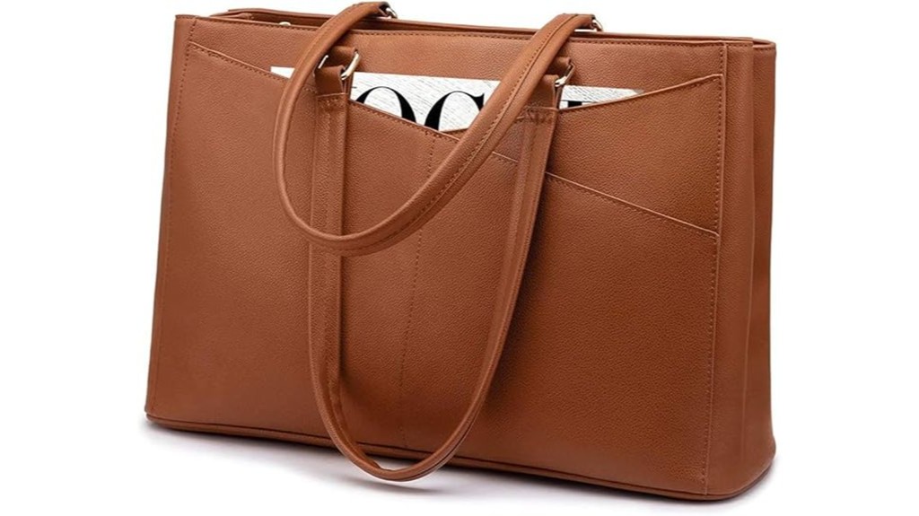 waterproof leather laptop tote